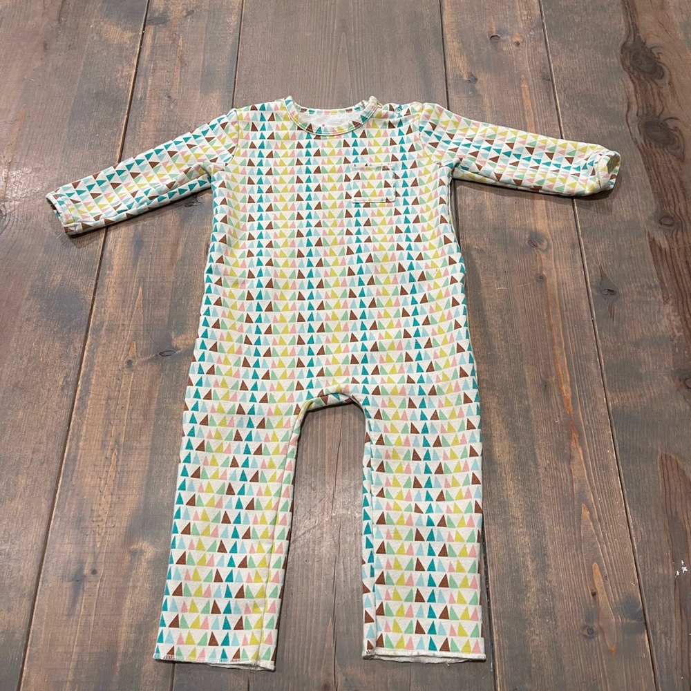 Magic Balloon Unisex Baby Long Sleeve Geometric Print Zip Up Romper Pants 12-18m
